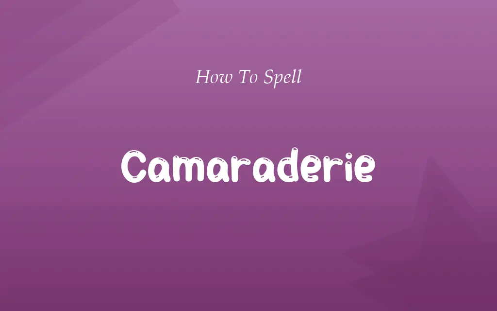 Comraderie or Camaraderie