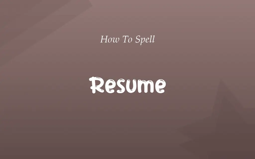 Resime or Resume